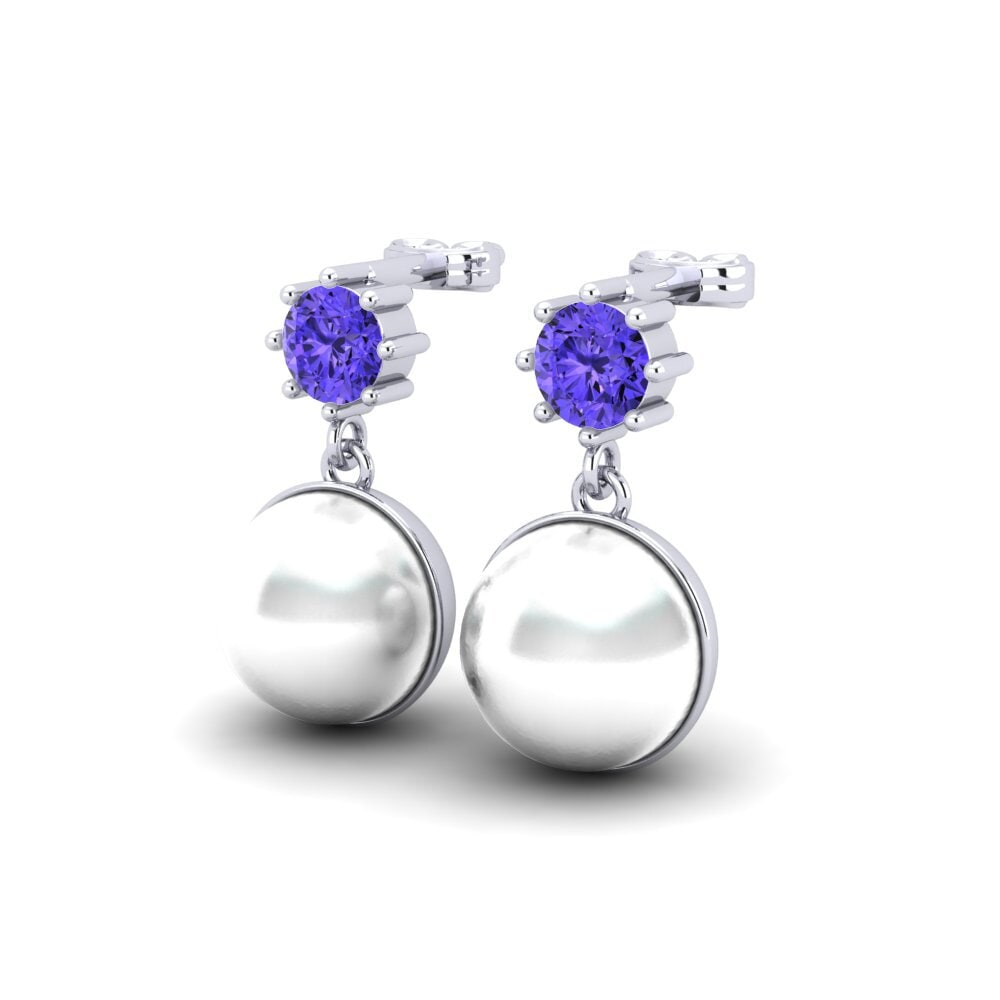 Plata 925 Tanzanita Pendiente de mujer Bernieceed