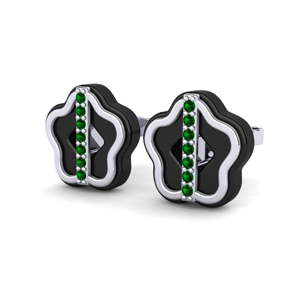 White Silver Green Zirconia Women's Earring Bertrand