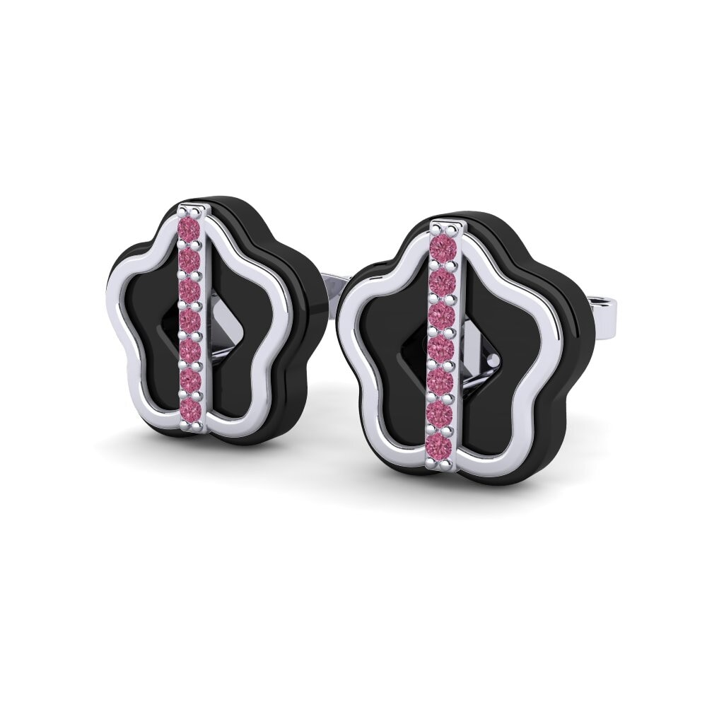 Platino 950 Granate Rhodolite Pendiente de mujer Bertrand