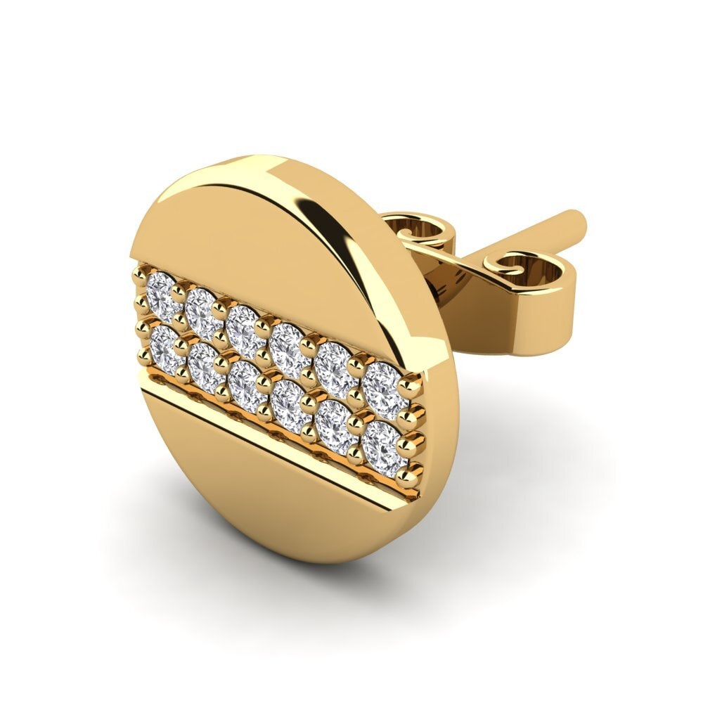 9k Oro Amarillo Diamante cultivado en laboratorio Pendiente para hombre Bertus