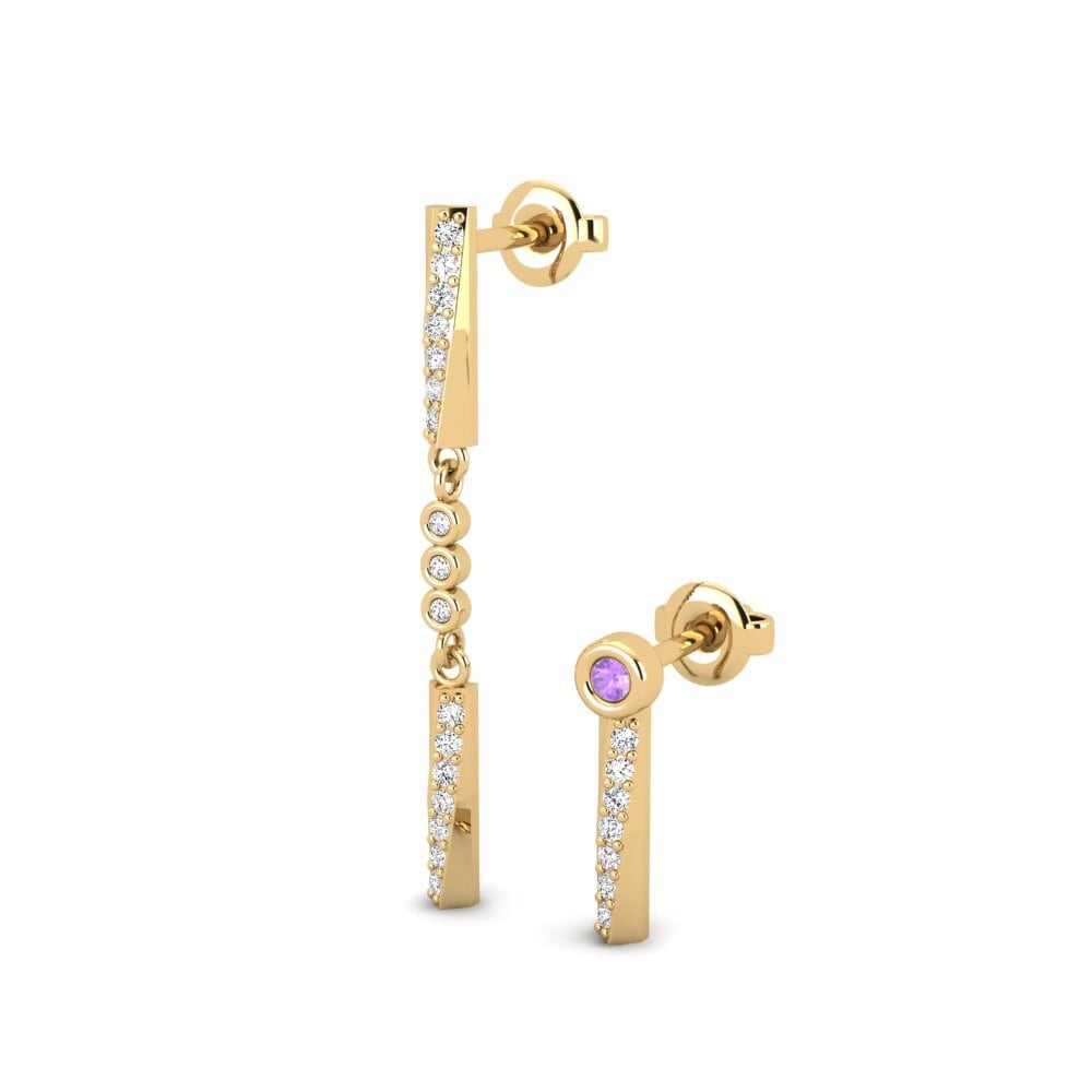 Amethyst Damen ohrring Beshile - SET