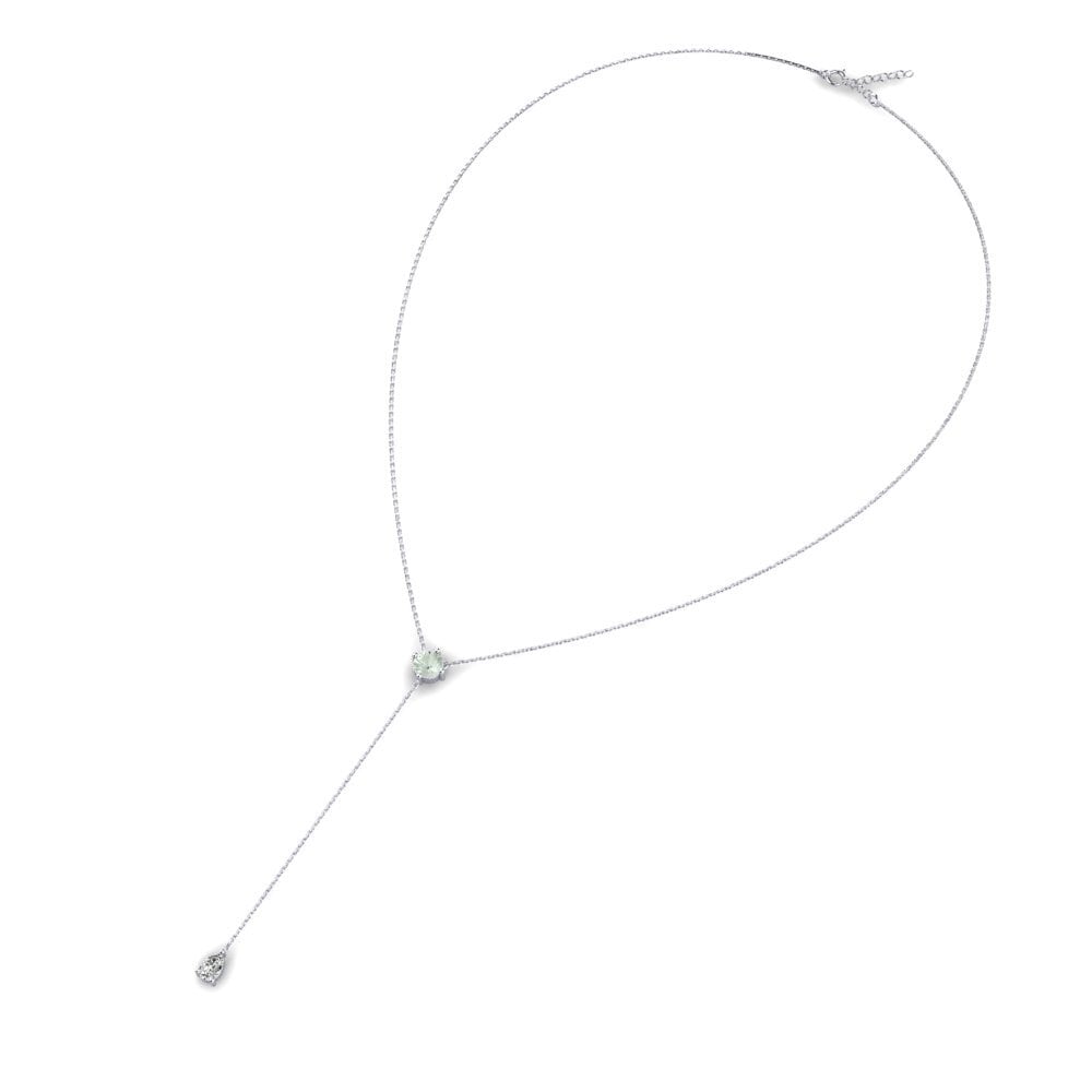 925 Silver Green Amethyst SYLVIE Necklace Besplaten