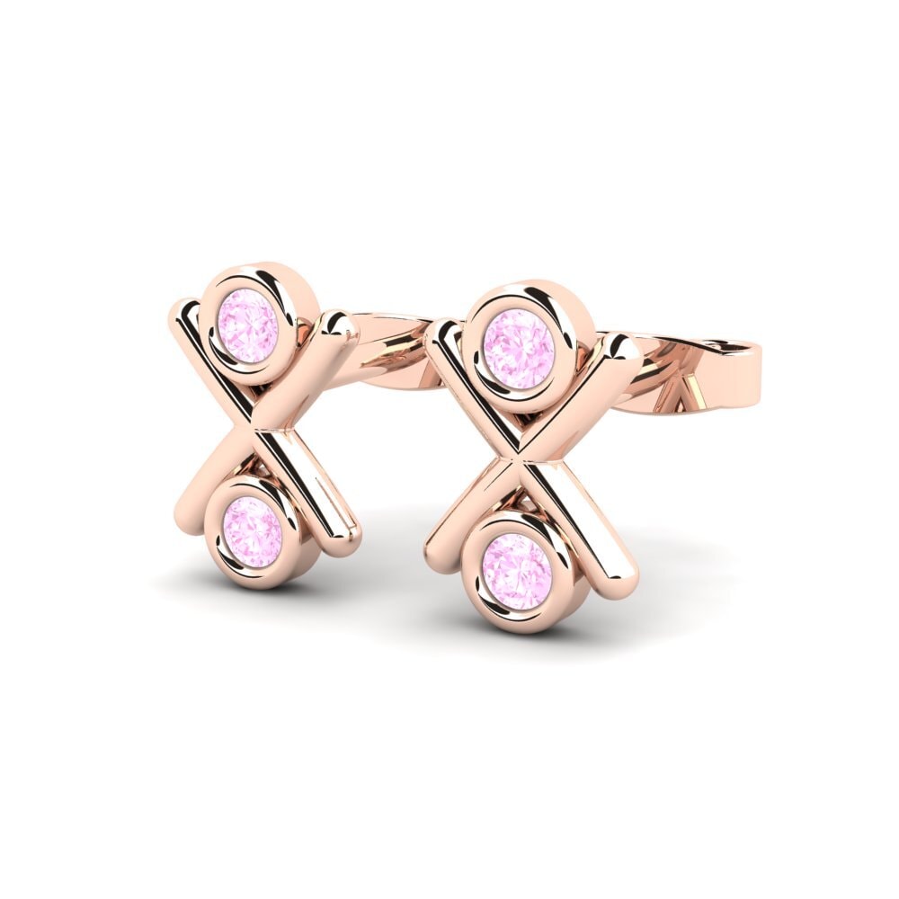 Oro Rosso 375 Zaffiro Rosa Orecchino da donna Bestfloor