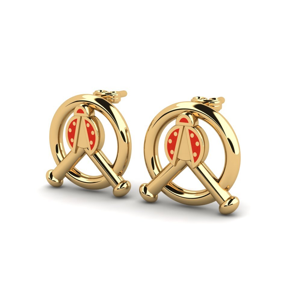 9k Oro Amarillo Pendientes Bestiole