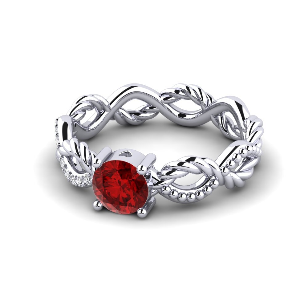 Ruby (Lab Created) Engagement Ring Beta