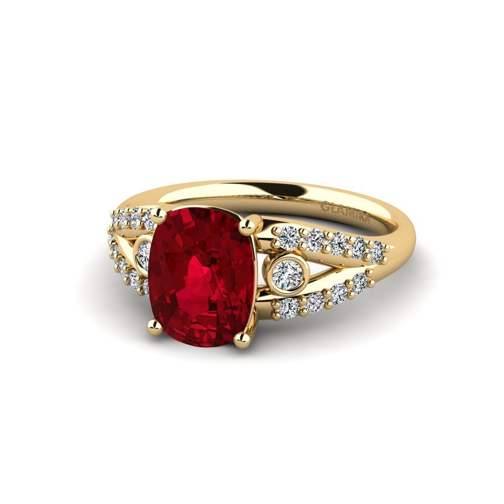 Circonita Roja Anillo de compromiso Betella - Cushion