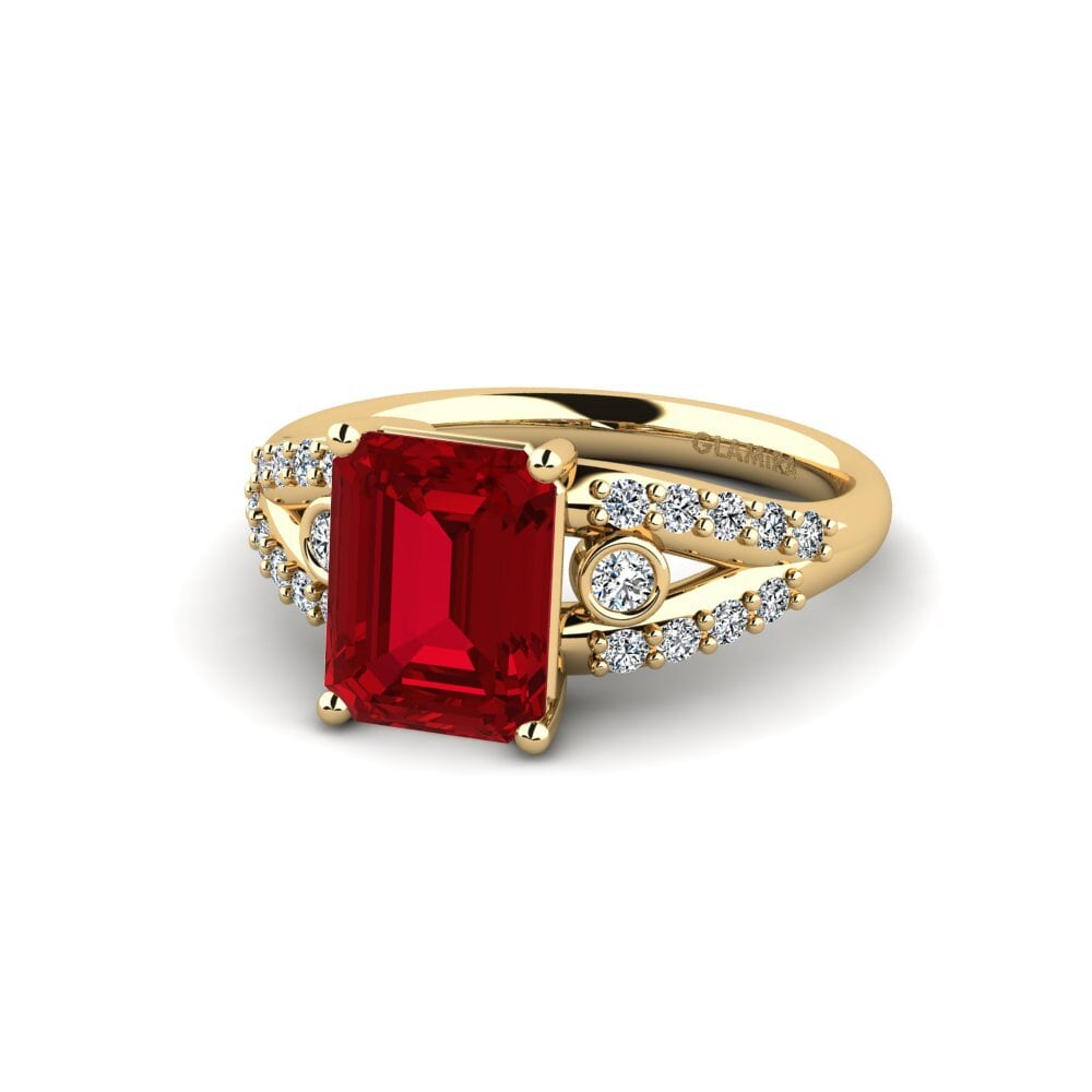 Circonita Roja Anillo de compromiso Betella - Emerald