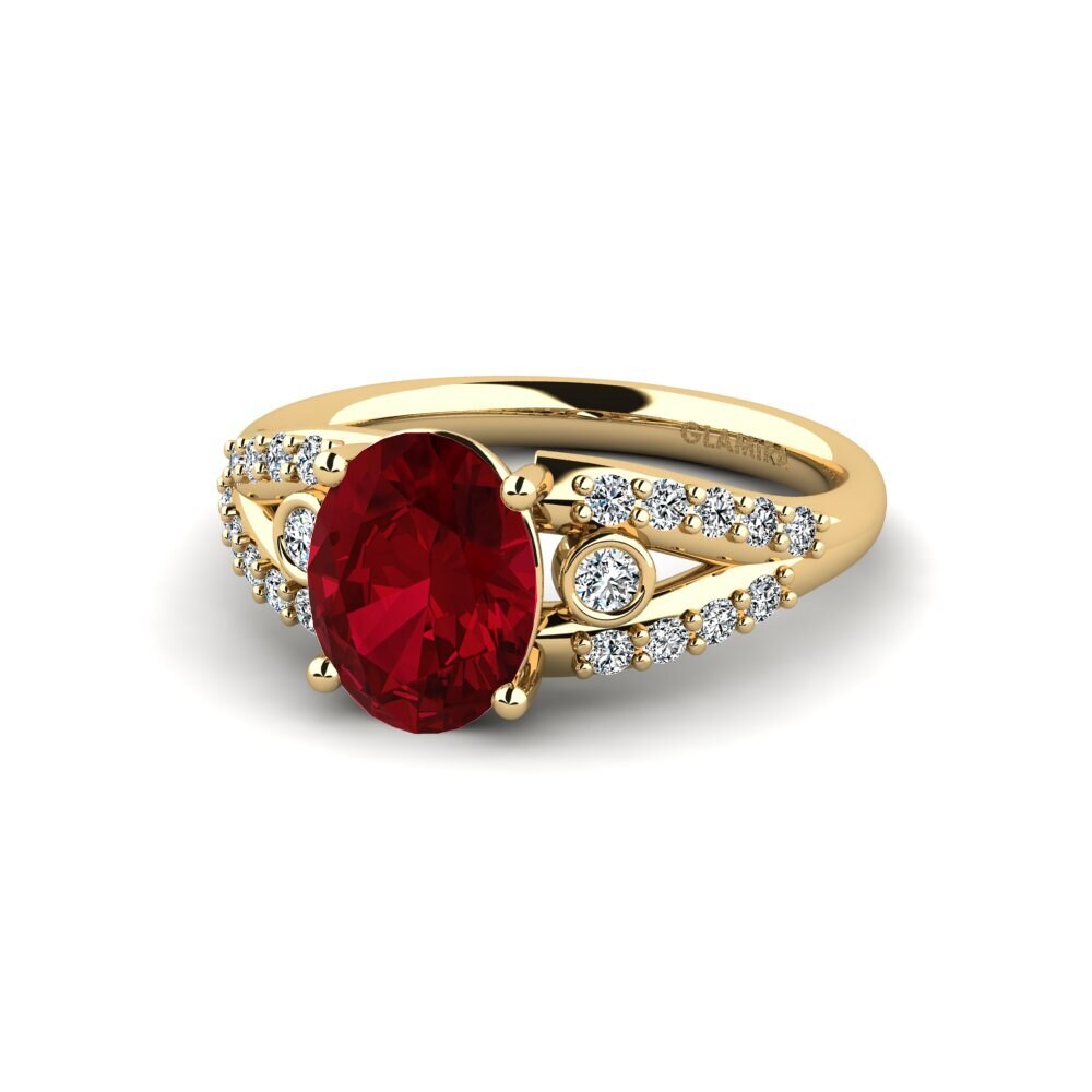Circonita Roja Anillo de compromiso Betella - Oval