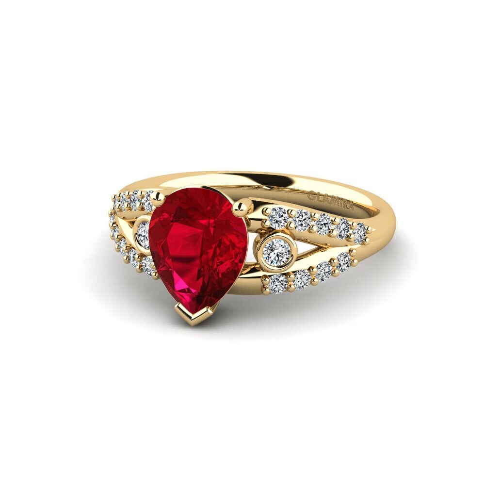 Circonita Roja Anillo de compromiso Betella - Pear