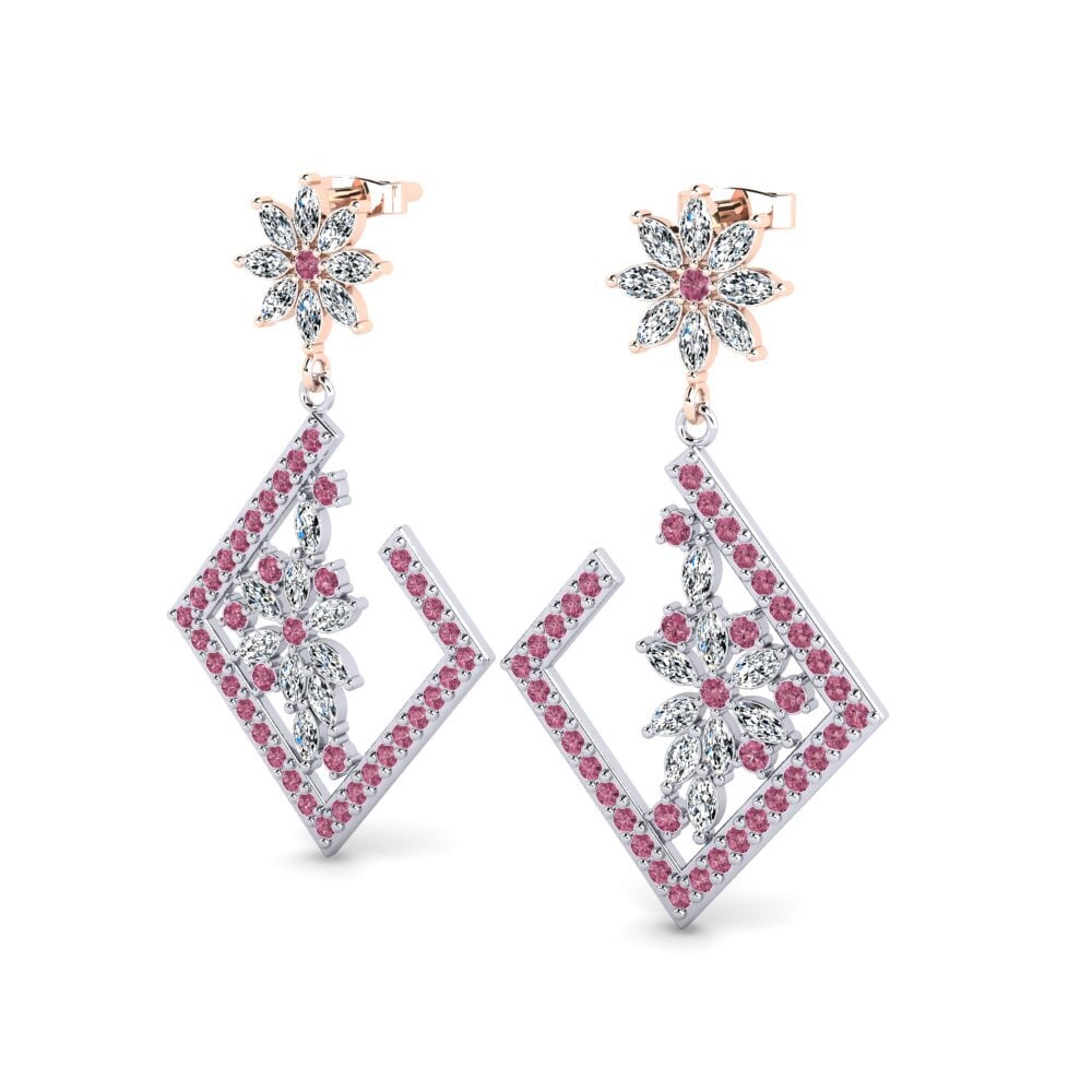 14k White & Rose Gold Women's Earring Bethanie