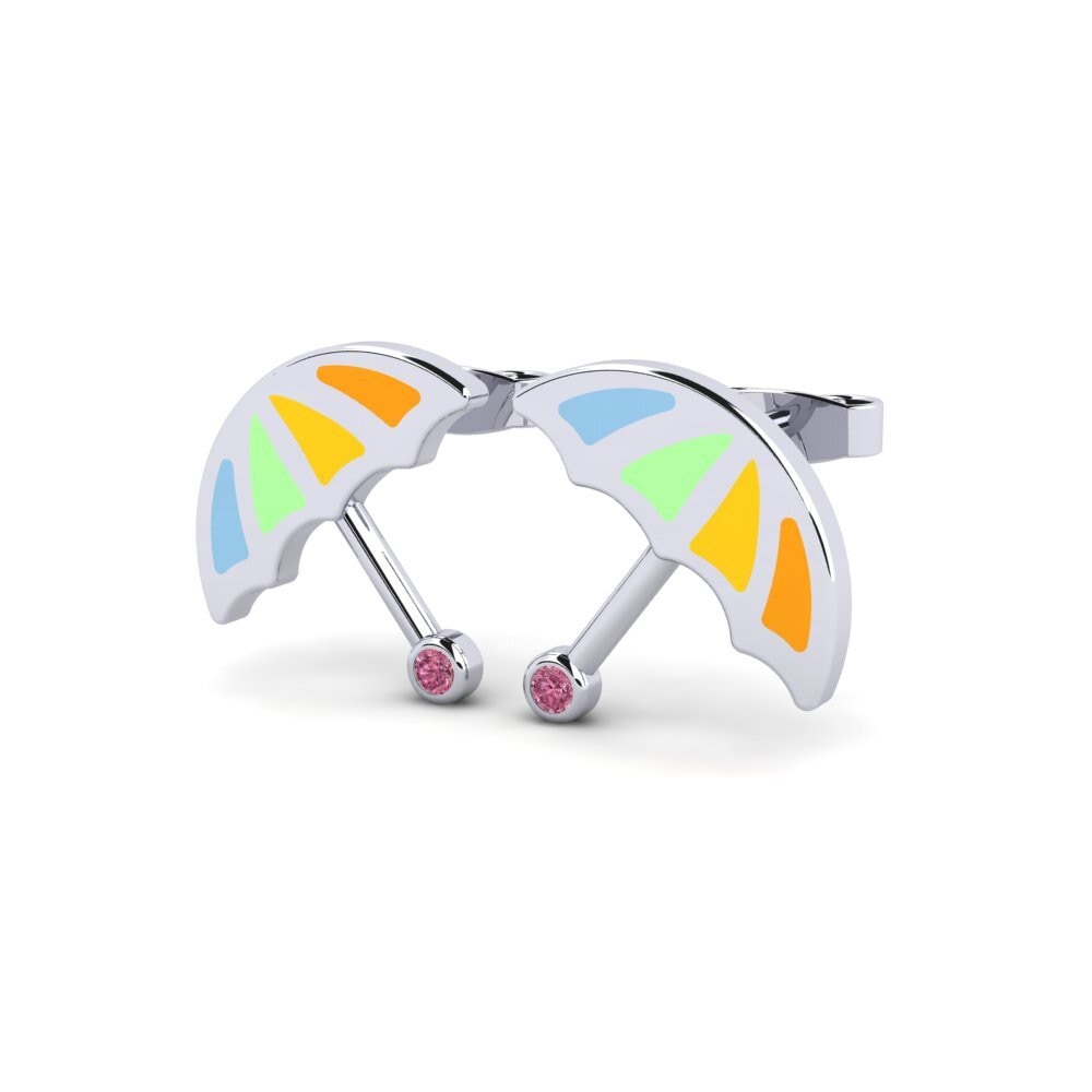 18k White Gold Rhodolite Garnet Kid's Earring Beyt