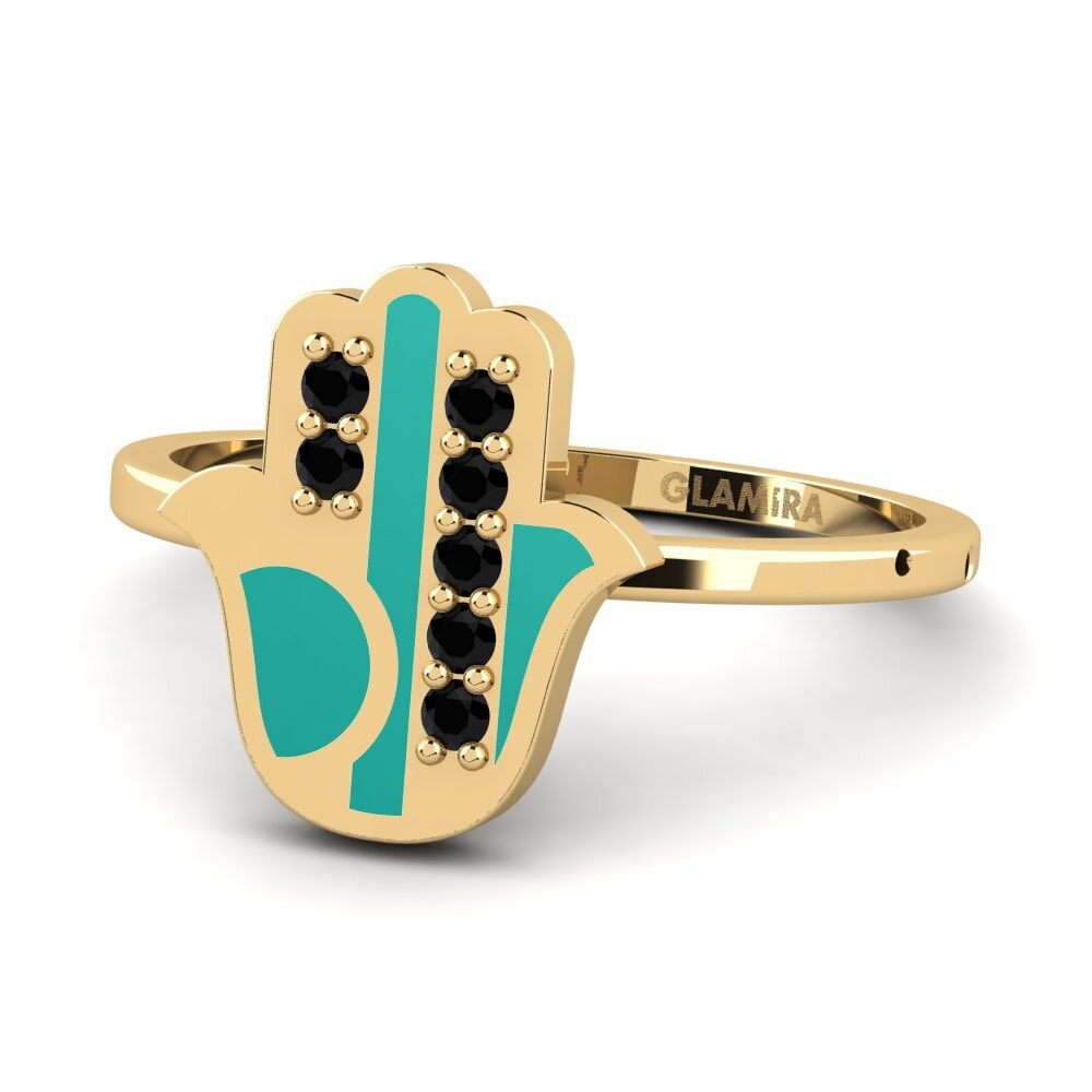 Black Sapphire Ring Bezorgd
