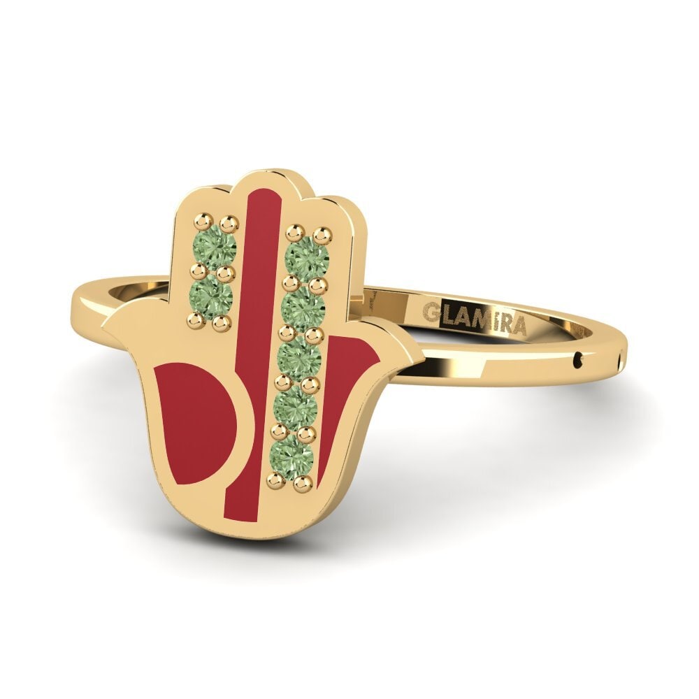 Green Diamond Ring Bezorgd