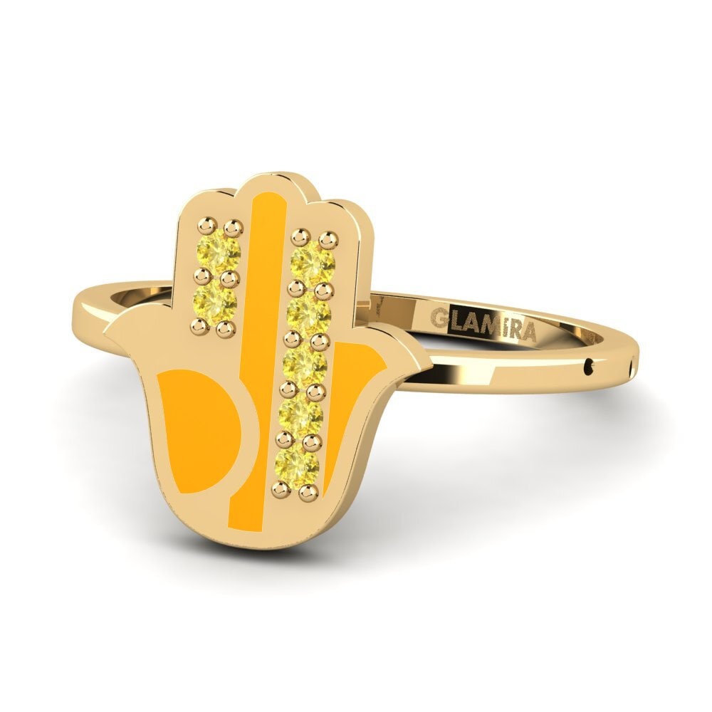 Gelber Saphir Ring Bezorgd