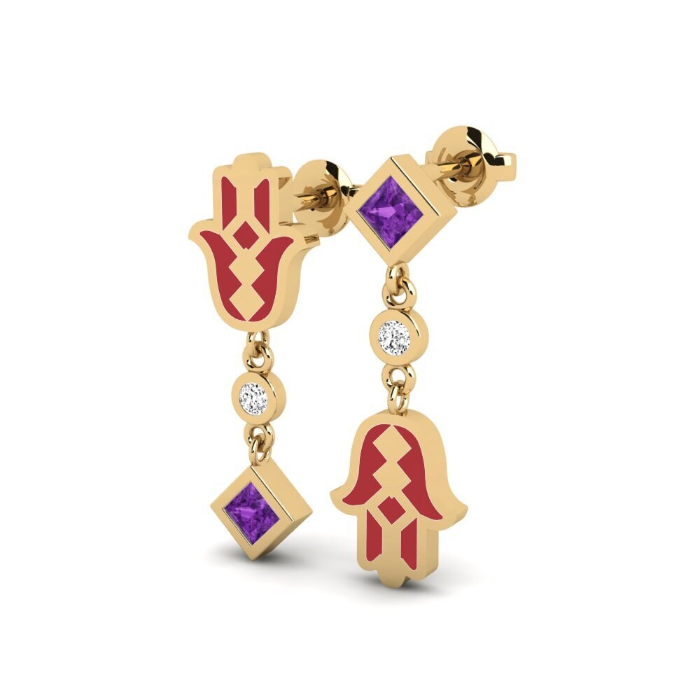 Amethyst Damen ohrring Bhaagy