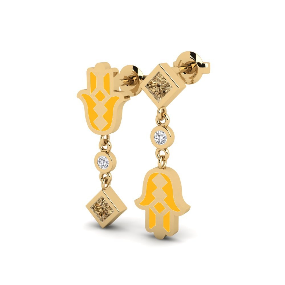 Diamante Marrón Pendiente de mujer Bhaagy