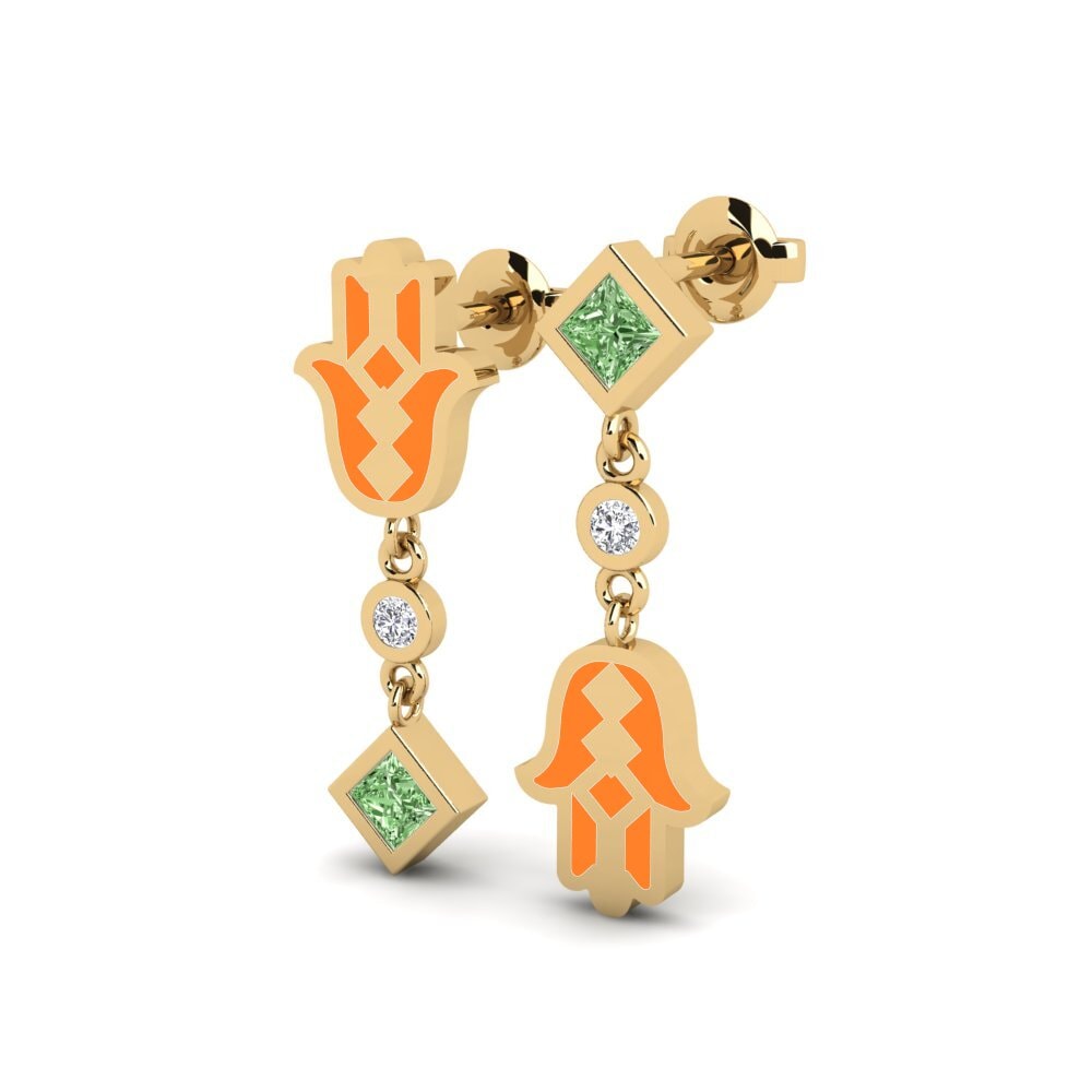Diamante Verde Orecchino da donna Bhaagy