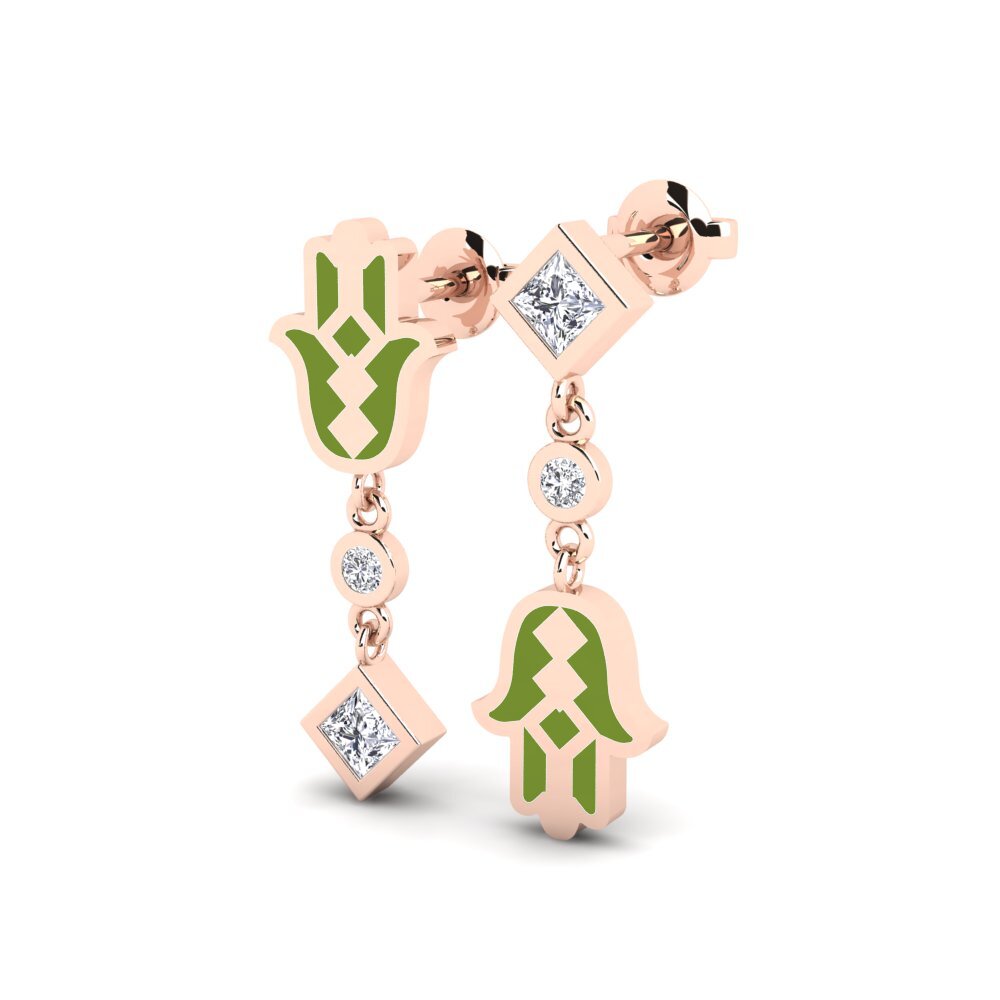 18k Oro Rosa Pendiente de mujer Bhaagy