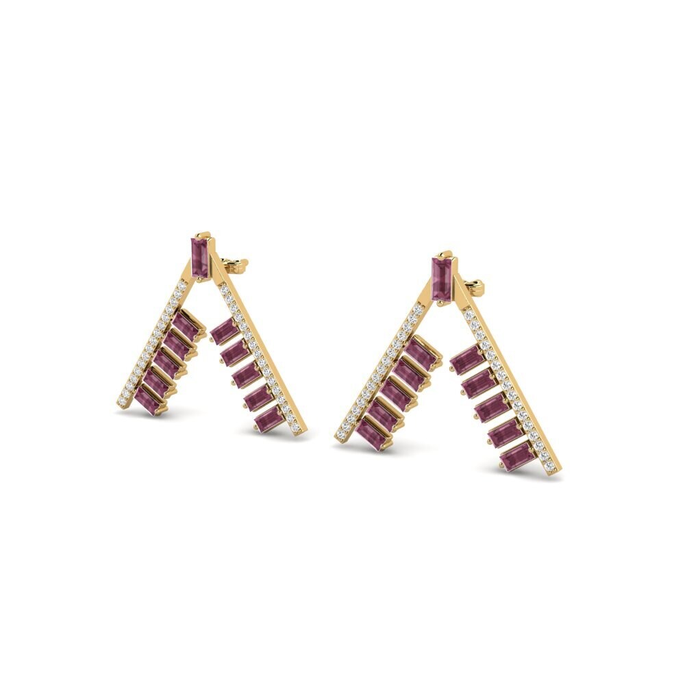 Đá Rhodolite Bông tai nữ Bhreac