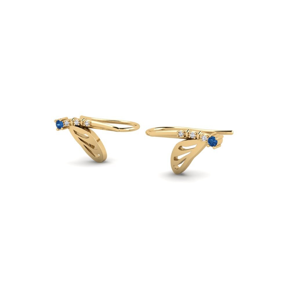 Zircônia azul escuro Brincos Feminino Bhunya
