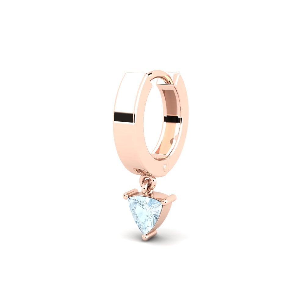 14k Oro Rosa Aguamarina Pendiente para hombre Bibarel