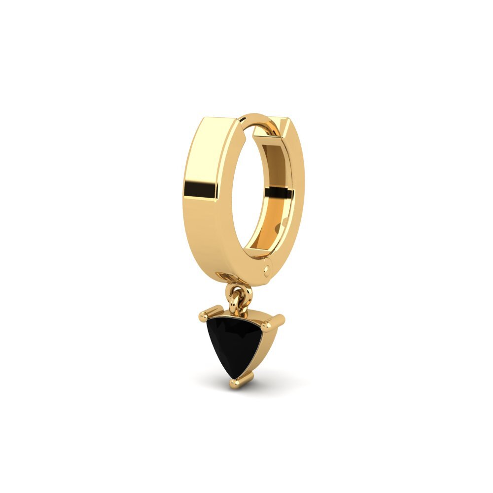14ct Yellow Gold Black Diamond Men's Earring Bibarel