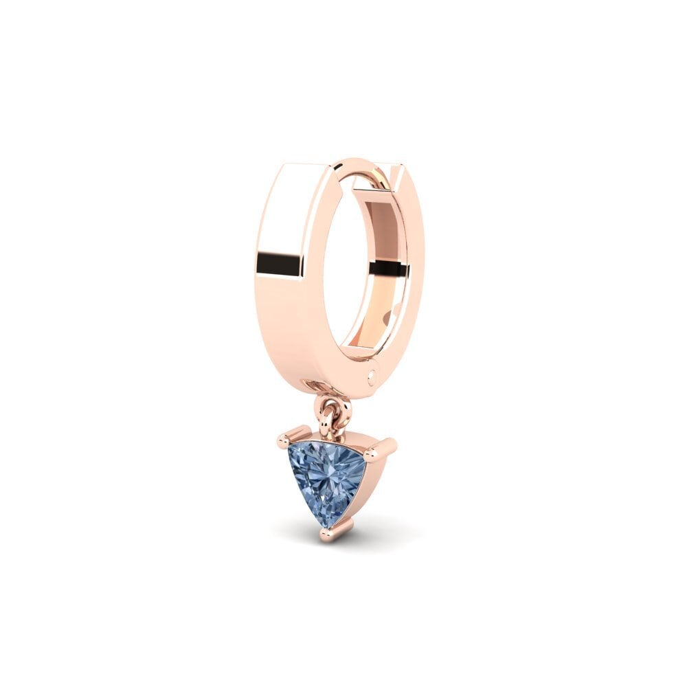14k Oro Rosa Diamante Azul Pendiente para hombre Bibarel