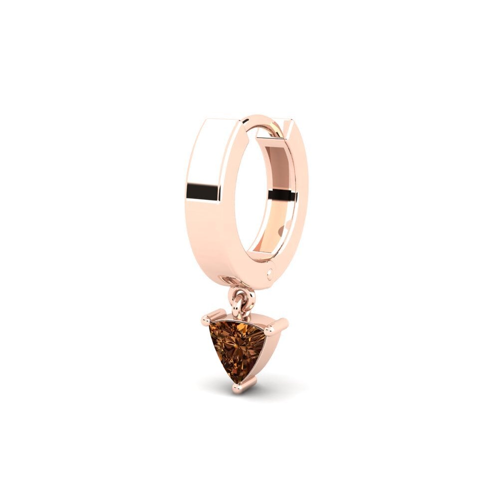 9ct Rose Gold Brown Diamond Men's Earring Bibarel