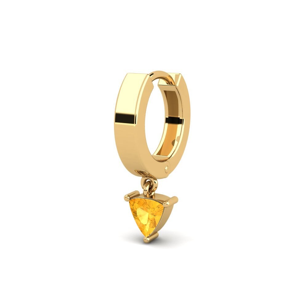 14k Oro Amarillo Citrino Pendiente para hombre Bibarel