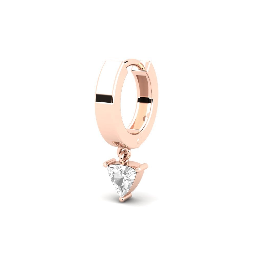 14ct Rose Gold White sapphire Men's Earring Bibarel
