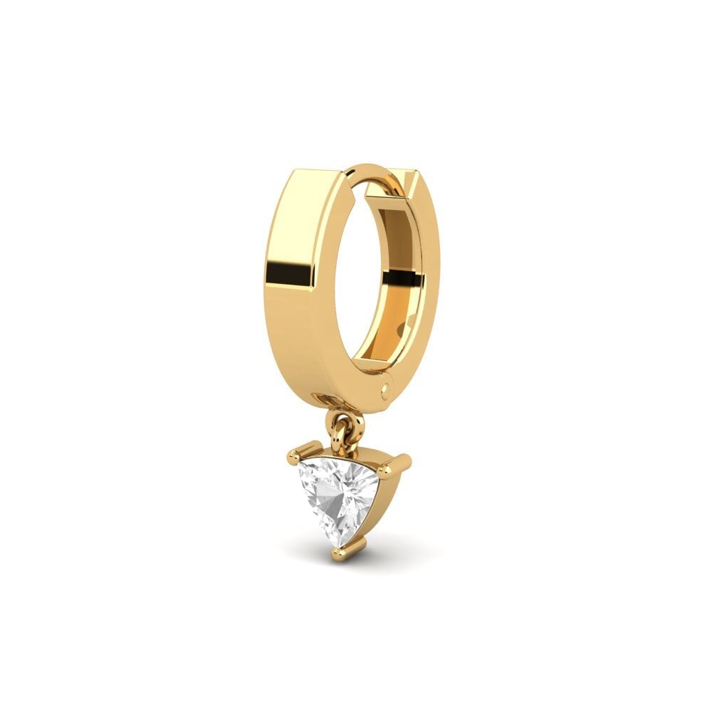 14ct Yellow Gold White sapphire Men's Earring Bibarel