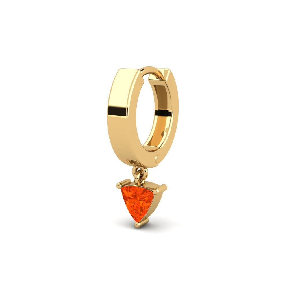 14ct Yellow Gold Fire Opal Men's Earring Bibarel