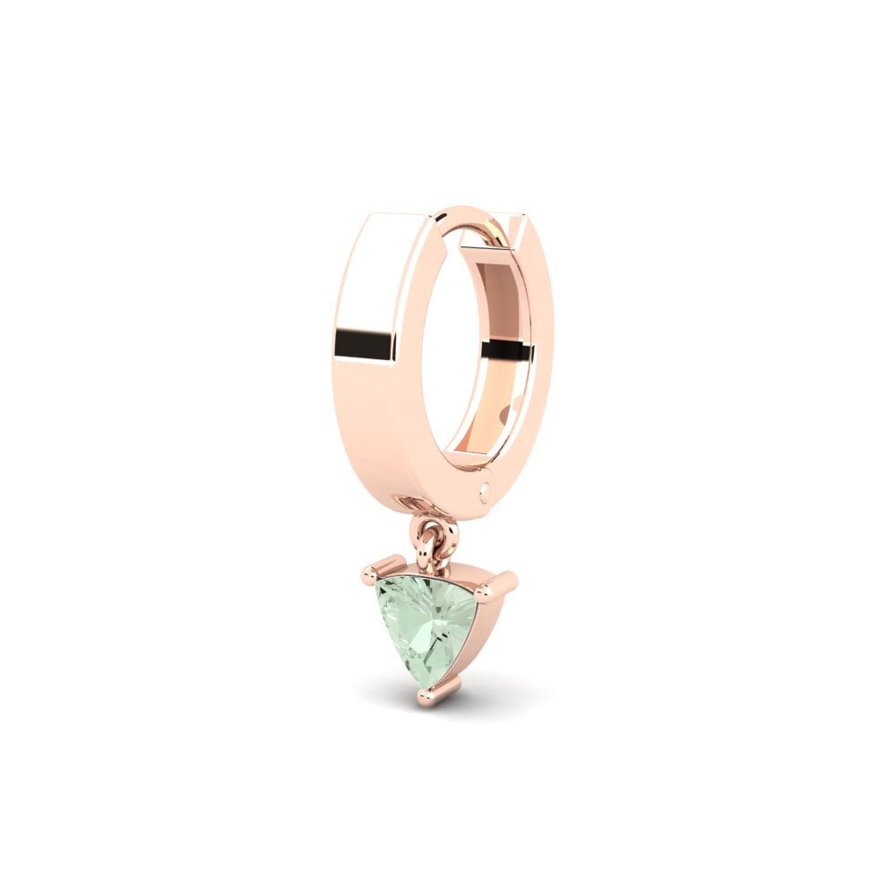 14k Oro Rosa Amatista verde Pendiente para hombre Bibarel