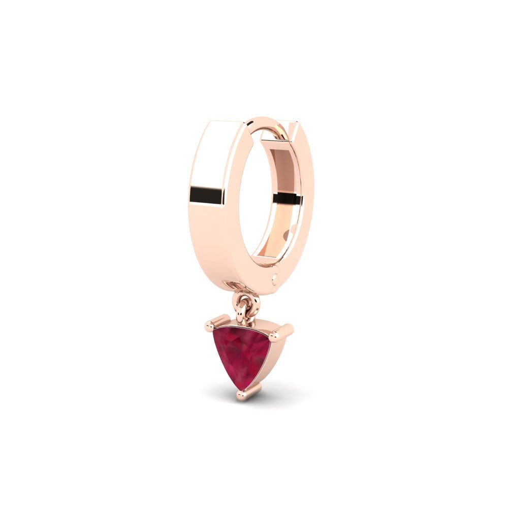 18k Oro Rosa Rubí Pendiente para hombre Bibarel