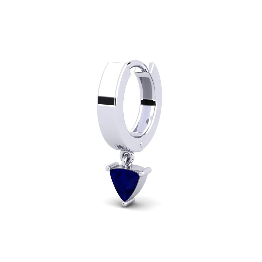 9k Oro Blanco Zafiro Pendiente para hombre Bibarel