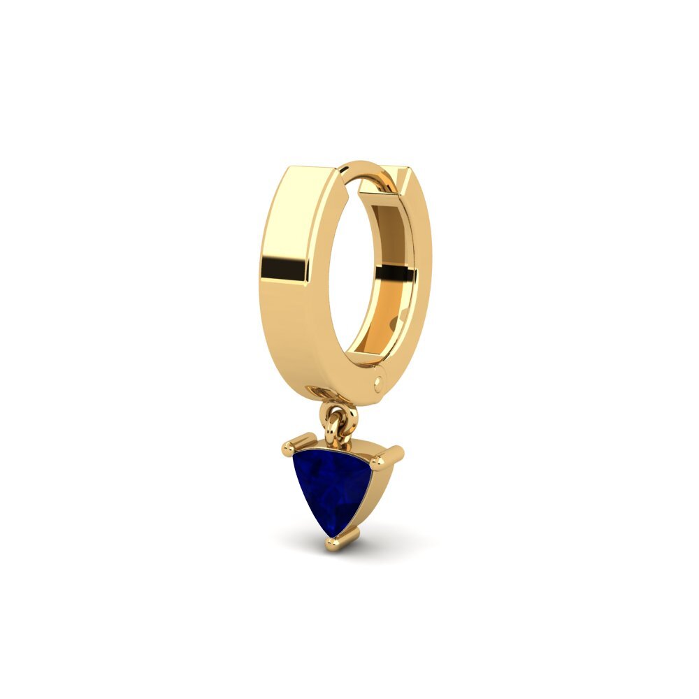 14ct Yellow Gold Sapphire Men's Earring Bibarel