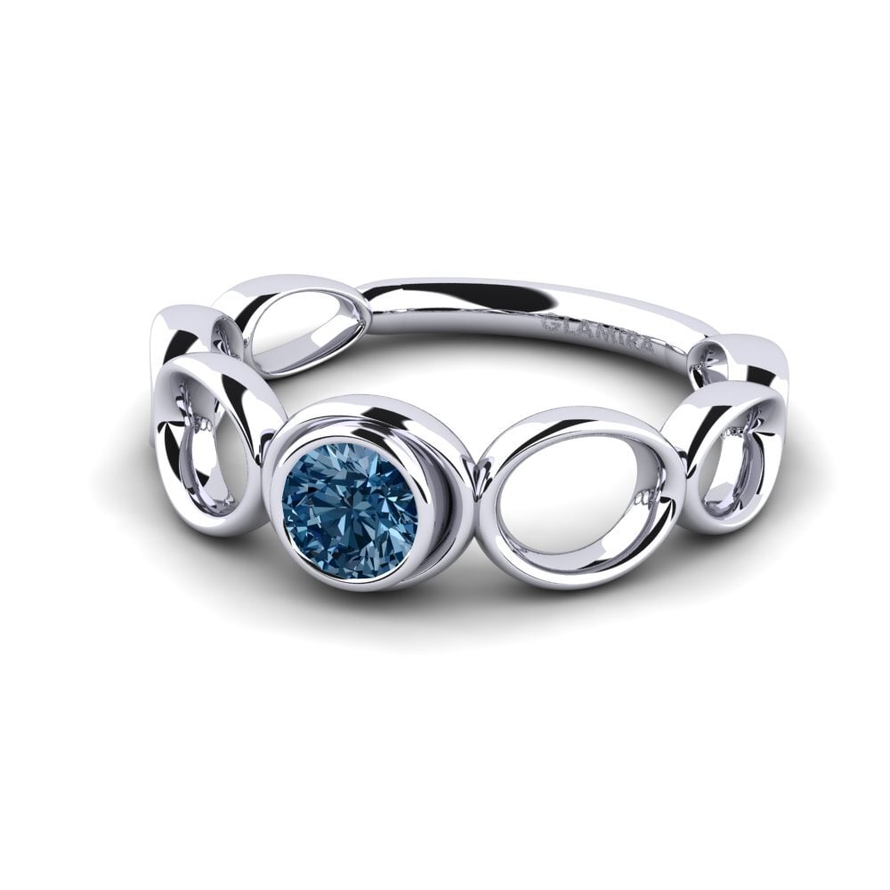 Blue Diamond Engagement Ring Bibdi