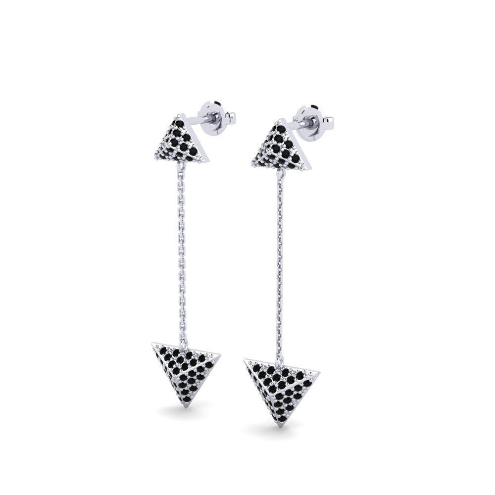 Platino Diamante Negro Pendiente de mujer Bicknell