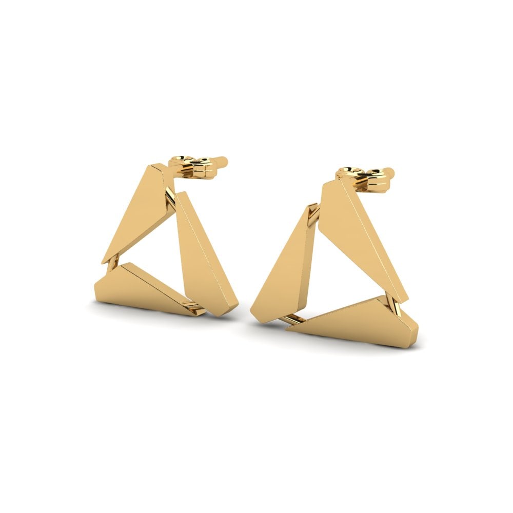 9k Oro Amarillo Pendientes Bidasse