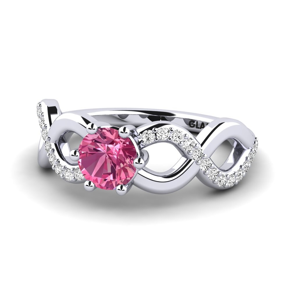 Turmalina rosa Anillo de Mujer Bifige