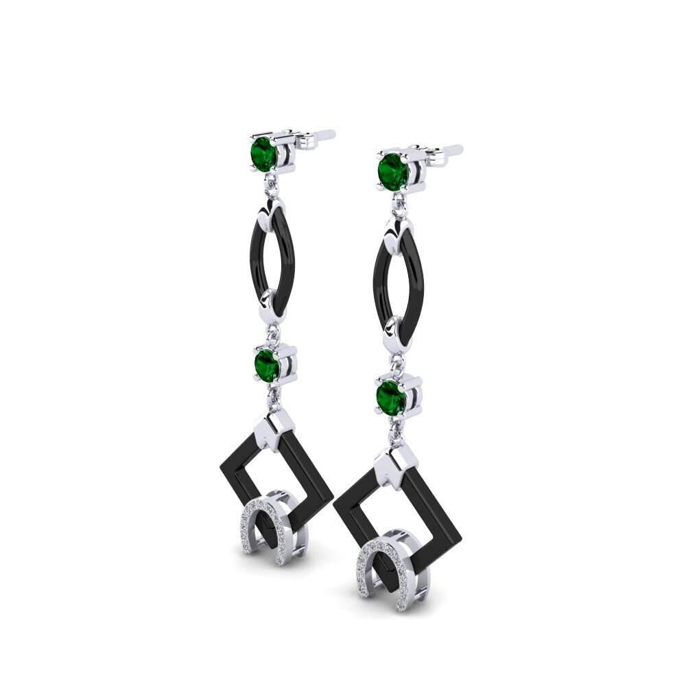 White Silver Green Zirconia Women's Earring Bigley