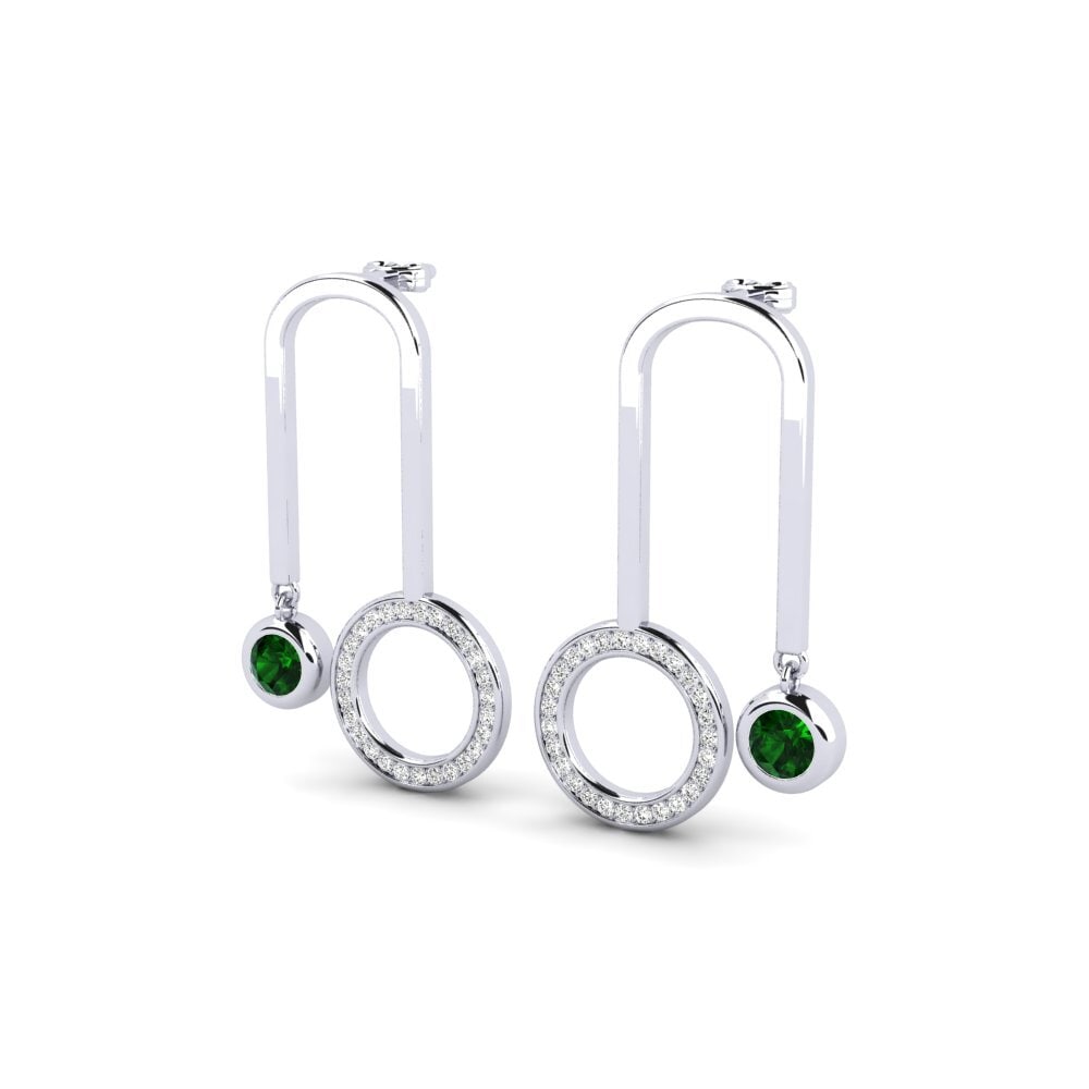 Đá Tourmaline Xanh / Bích tỷ Bông tai nữ Bigot
