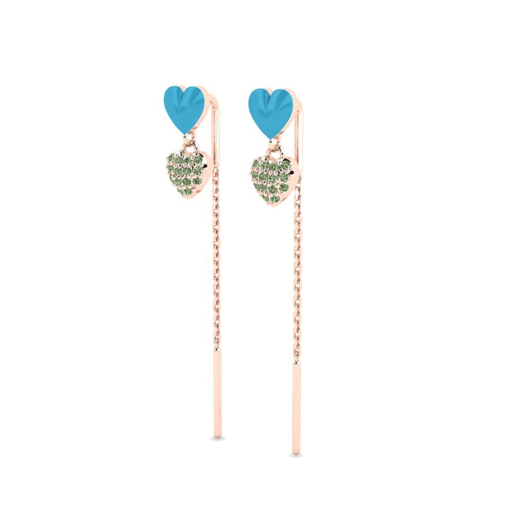 Green Diamond Women's Earring Bihotzaz