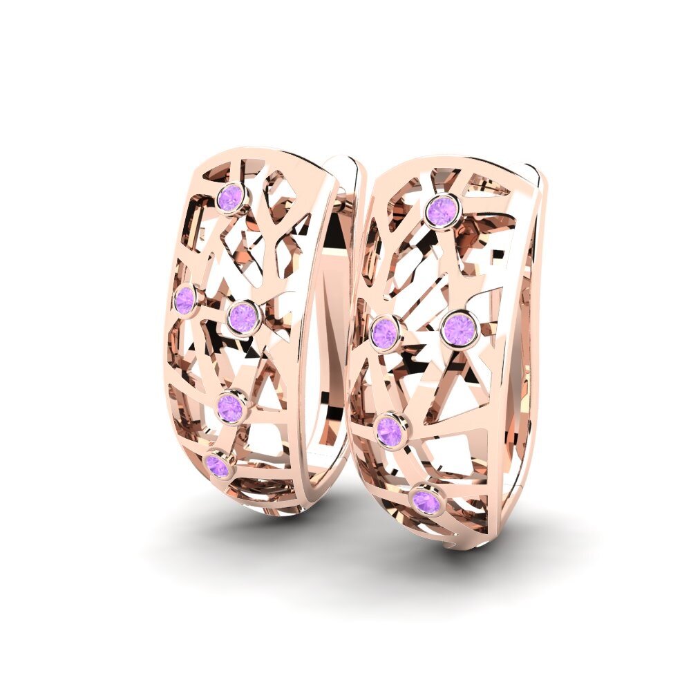18ct Rose Gold Amethyst Women's Earring Bijou