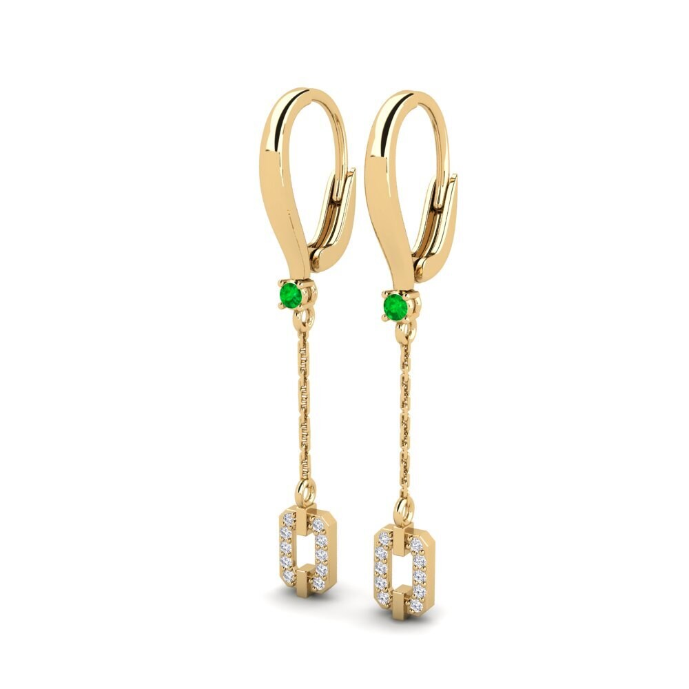 Émeraude Boucle d'oreille femme Bikote