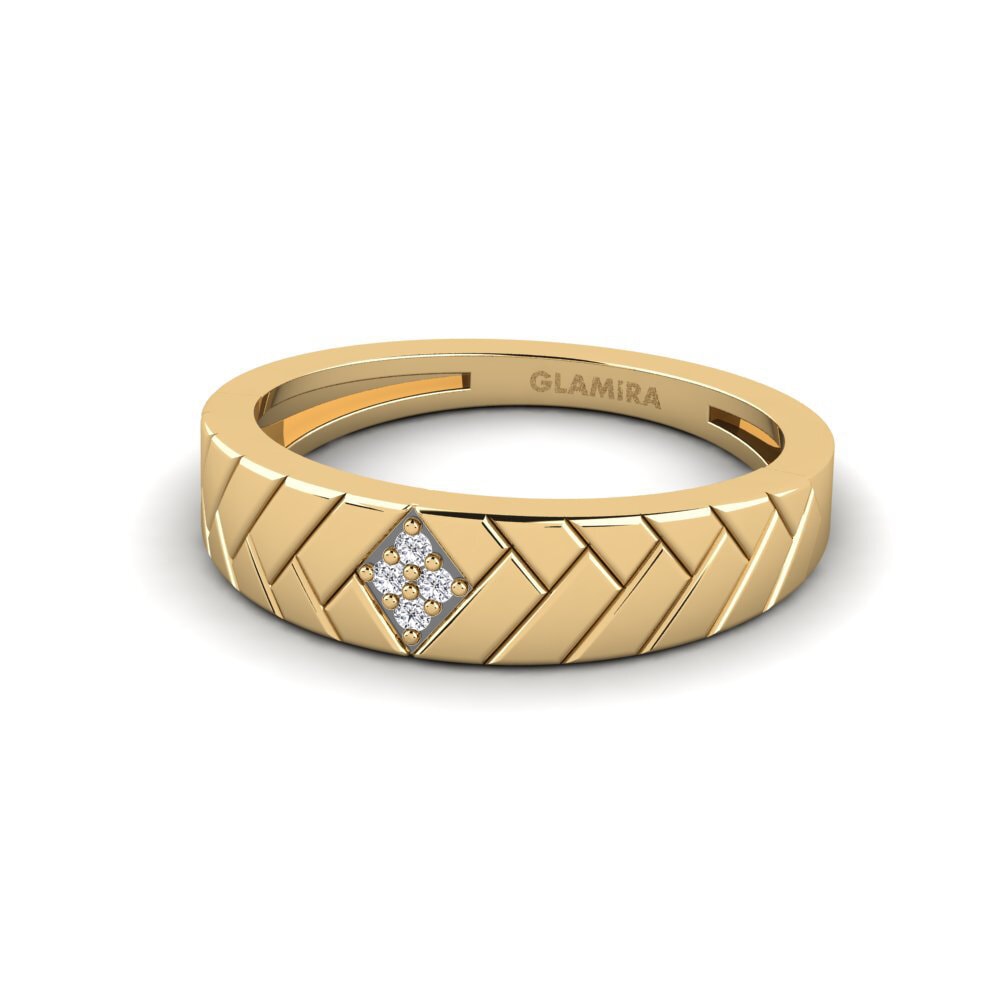 Diamante cultivado en laboratorio Anillo de dedo meñique para hombre Binantis