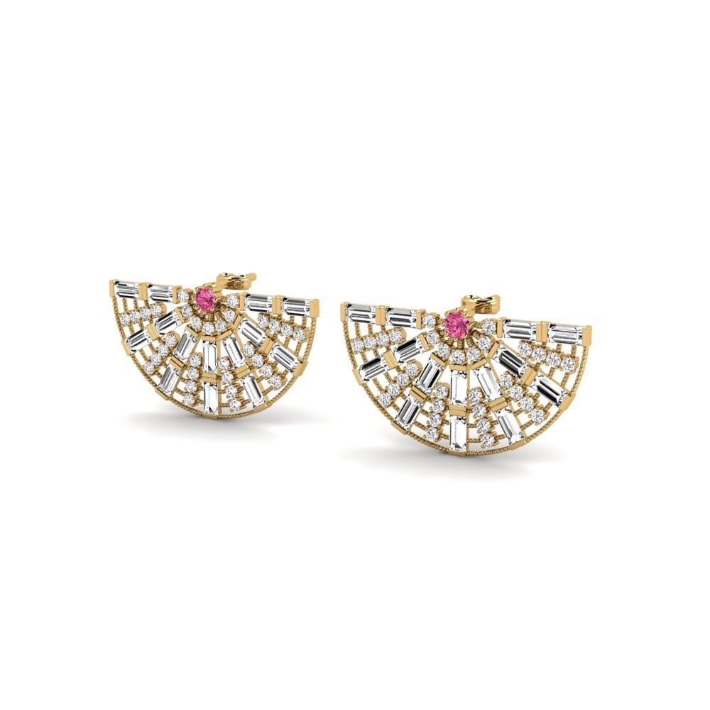Đá Tourmaline Hồng / Bích tỷ Bông tai nữ Birchatis