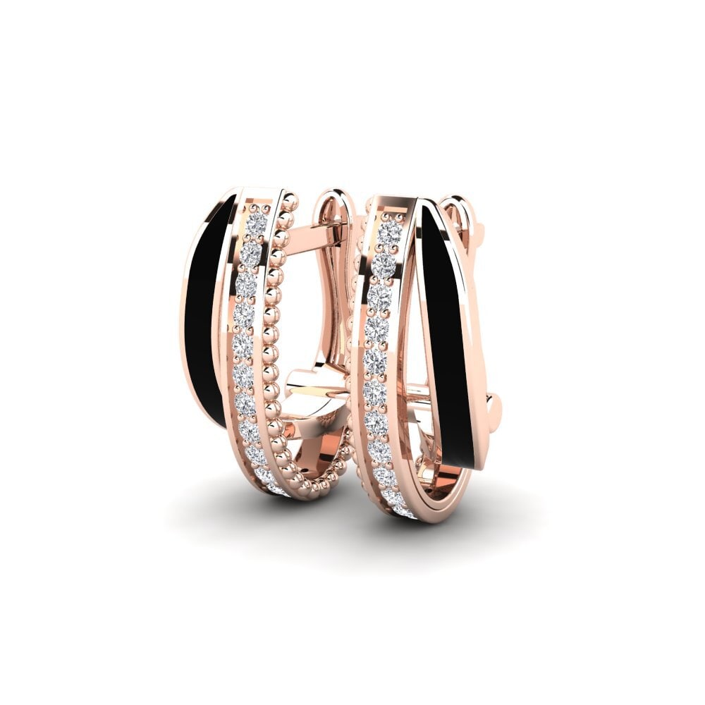 9k Oro Rosa Diamante Pendiente de mujer Birle