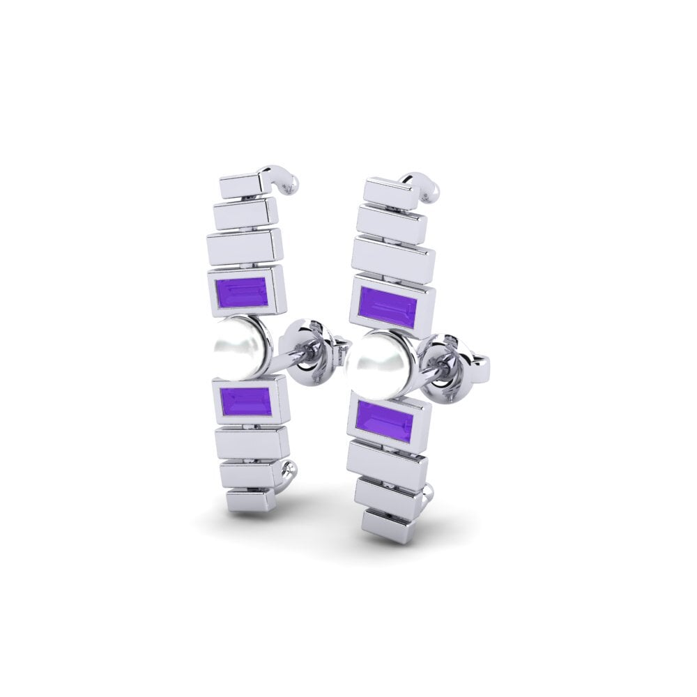 Weißgold 750 Amethyst Damen ohrring Biser