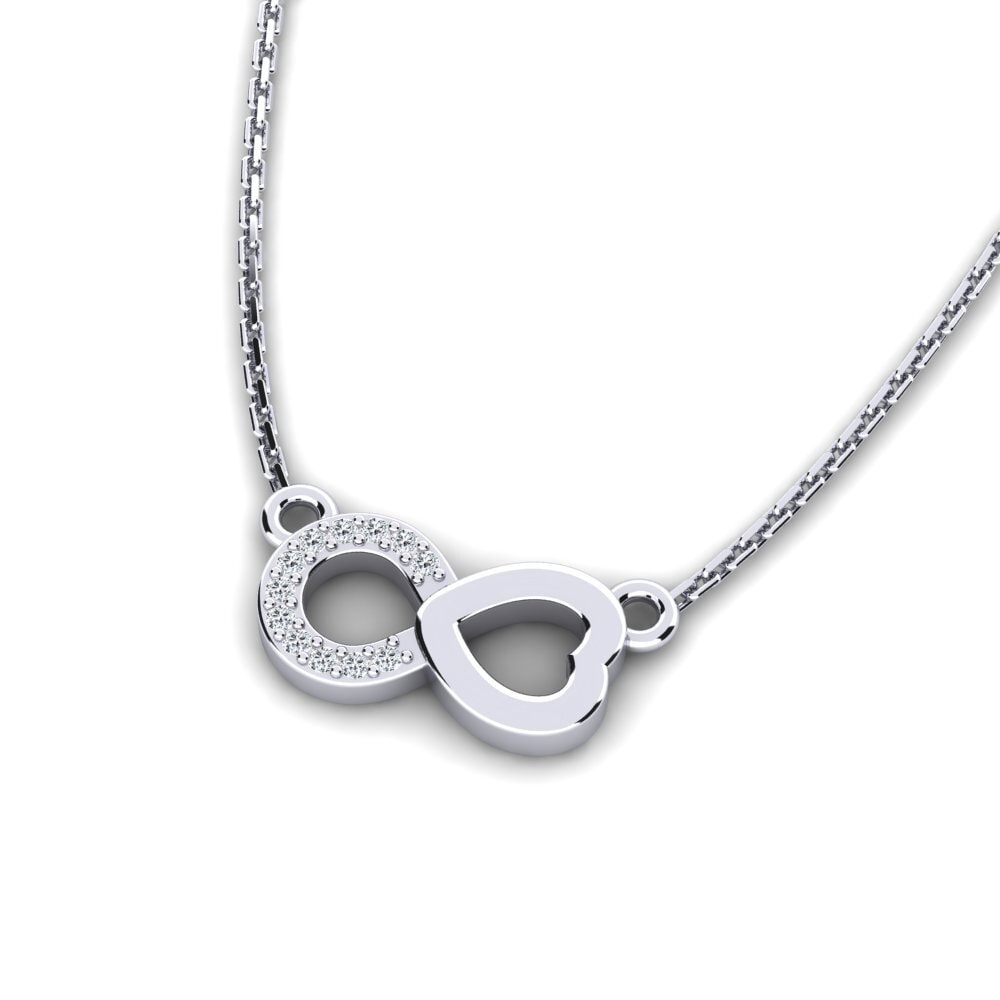 Women's Necklace Bitaniya in 0.06 Carat Round cut 14ct White Gold ...